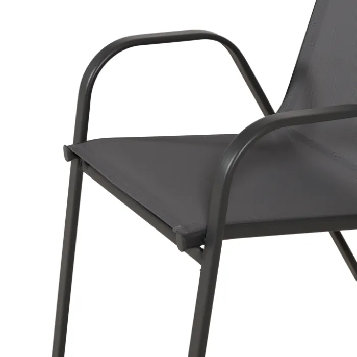 Anduze - Chaise de jardin en tissu gris
