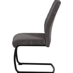 Anja - Chaise en tissu gris foncé