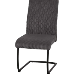Anja - Chaise en tissu gris foncé