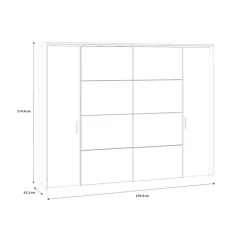 Armoire avec passe-partout Jabim noir/chêne