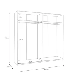 Armoire Bellevue 220 cm avec Lot de 3 étagères