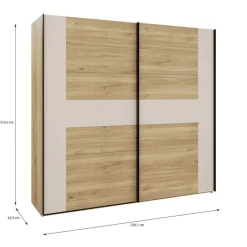 Armoire Bellevue 220 cm avec Lot de 3 étagères