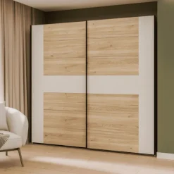 Armoire Bellevue 220 cm avec Lot de 3 étagères