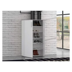 Armoire à chaussures Boots blanc/béton
