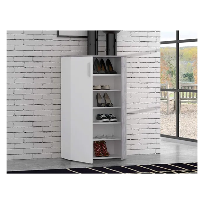 Armoire à chaussures Boots blanc/béton