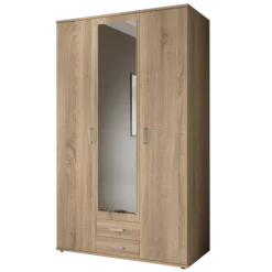 Armoire Karl - 3 portes et 2 tiroirs chêne sonoma