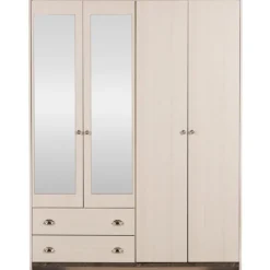 Armoire 4 portes avec miroir Arlo