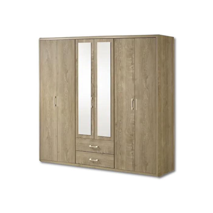 Armoire 6 portes Cara caramel oak