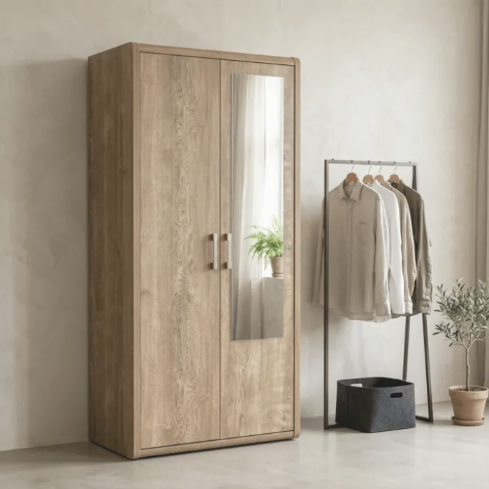 Armoire 2 portes Cara caramel oak