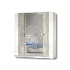 Armoire 4 portes Chantal gris/blanc