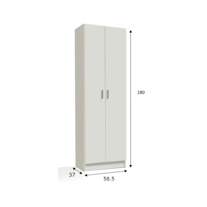 Armoire 2 portes (180cm) Multiusos blanc
