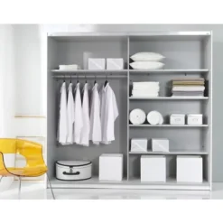 Armoire 2 portes coulissantes Beta noir 180 cm
