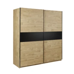 Armoire 2 portes coulissantes Clara golden oak