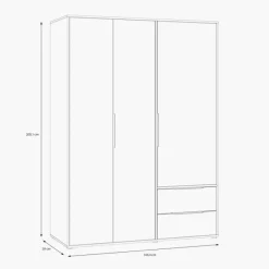 Armoire 3 portes et 2 tiroirs Orkney