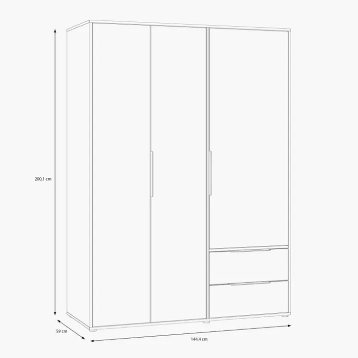 Armoire 3 portes et 2 tiroirs Orkney