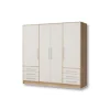 Armoire 4 portes Jupiter blanc/chêne