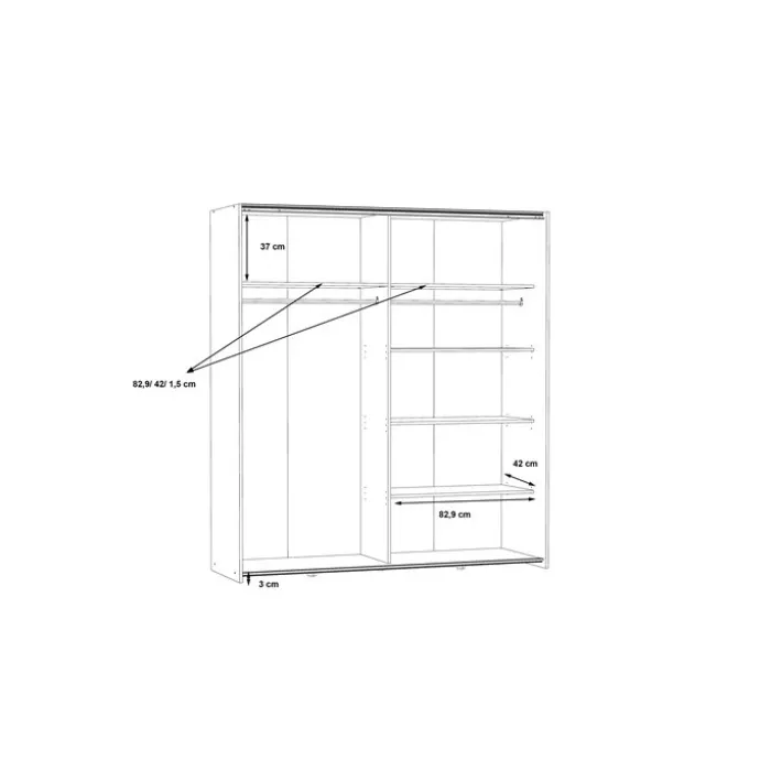 Armoire 2 portes Kaikais chêne sonoma
