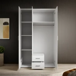 Armoire 3 portes Karl blanche avec miroir