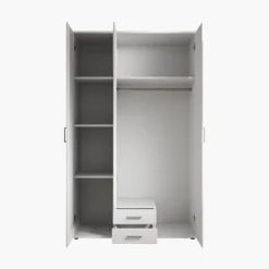 Armoire 3 portes Karl blanche avec miroir