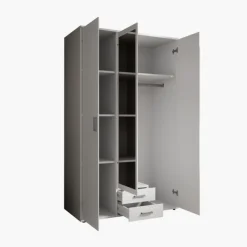 Armoire 3 portes Karl blanche avec miroir
