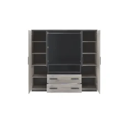 Armoire 4 portes Luna chêne clair
