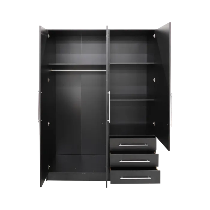 Armoire 3 portes (miroir) Jupiter noir