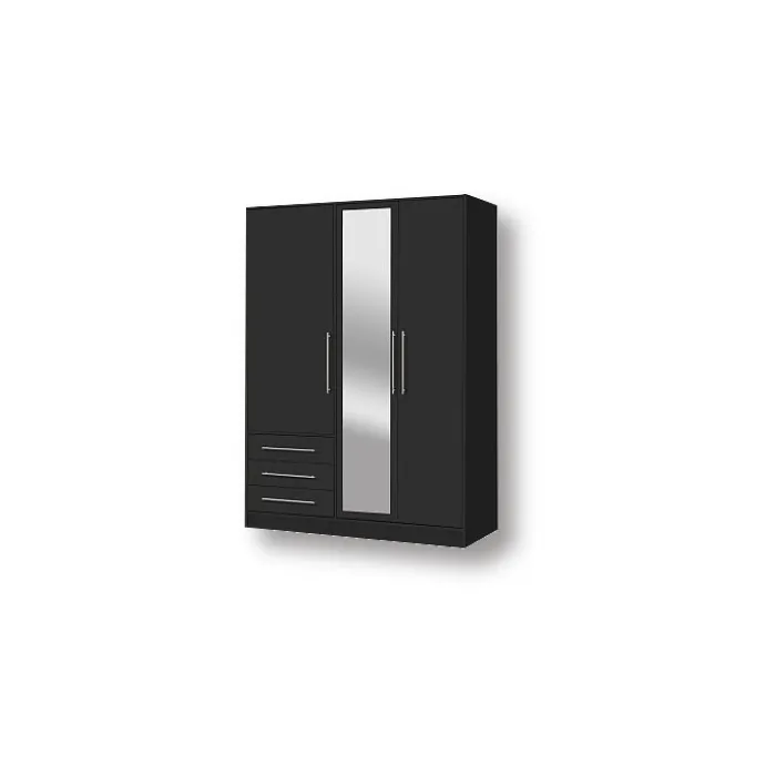 Armoire 3 portes (miroir) Jupiter noir
