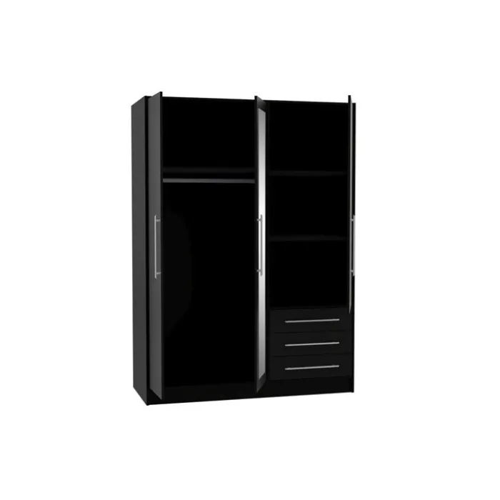 Armoire 3 portes (miroir) Jupiter noir