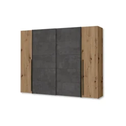 Armoire 2 portes Narago chêne artisan/béton