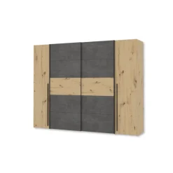 Armoire 2 portes Narago chêne artisan/béton