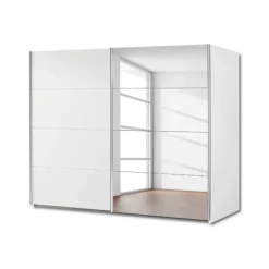 Armoire 2 portes Orbit/Belluno blanc neige/alu brossé