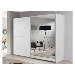 Armoire 2 portes Orbit/Belluno blanc neige/alu brossé