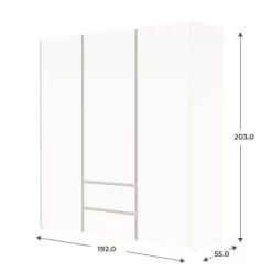 Armoire 3 portes, 2 tiroirs Mosaik blanc ( sur commande )