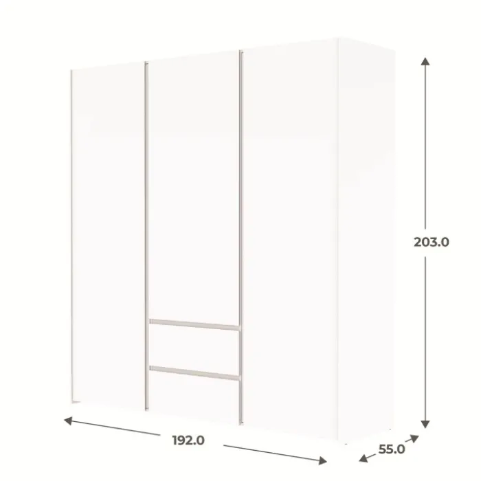 Armoire 3 portes, 2 tiroirs Mosaik blanc ( sur commande )