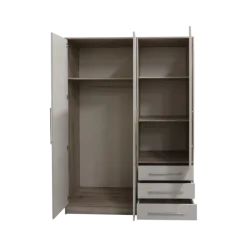 Armoir 3 portes Jupiter sand oak/blanc