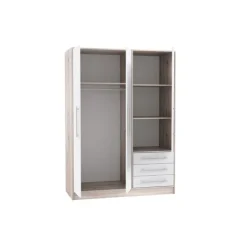 Armoir 3 portes Jupiter sand oak/blanc