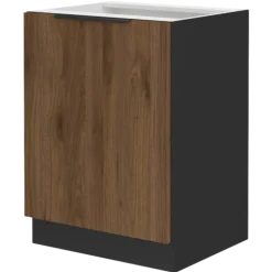 Bas 60 cm 1 porte Monza noyer