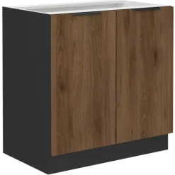 Bas 80 cm 2 portes Monza noyer