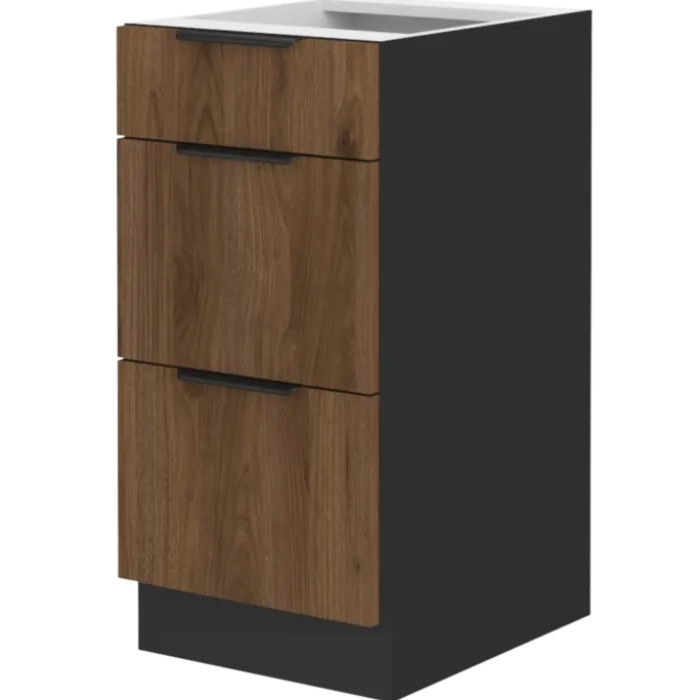Bas 60 cm 3 tiroirs Monza noyer