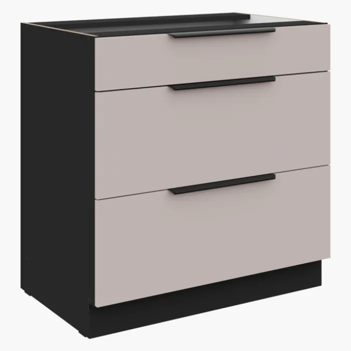 Bas 3 tiroirs 80 cm Arona - sans plan de travail