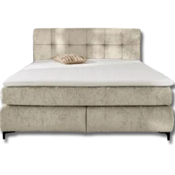 Beatrice - Lit box complet 140 x 200 cm Chenille beige