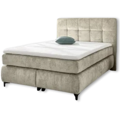 Beatrice - Lit box complet 140 x 200 cm Chenille beige