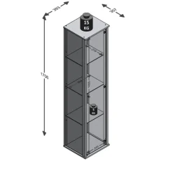 Bora vitrine chêne et miroir 109-505