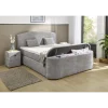 Boxspring Pia 180 cm en tissu gris clair