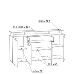 Buffet Gulada cendre/blanc