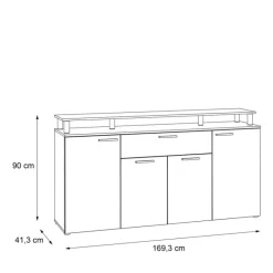 Buffet Gulada cendre/blanc