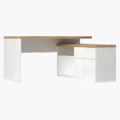 Bureau d'angle Easy chêne cadiz / blanc