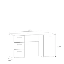 Bureau Net chêne et blanc