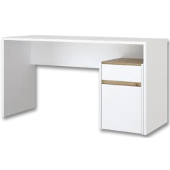 Bureau reversible Modultrick chêne artisan et blanc