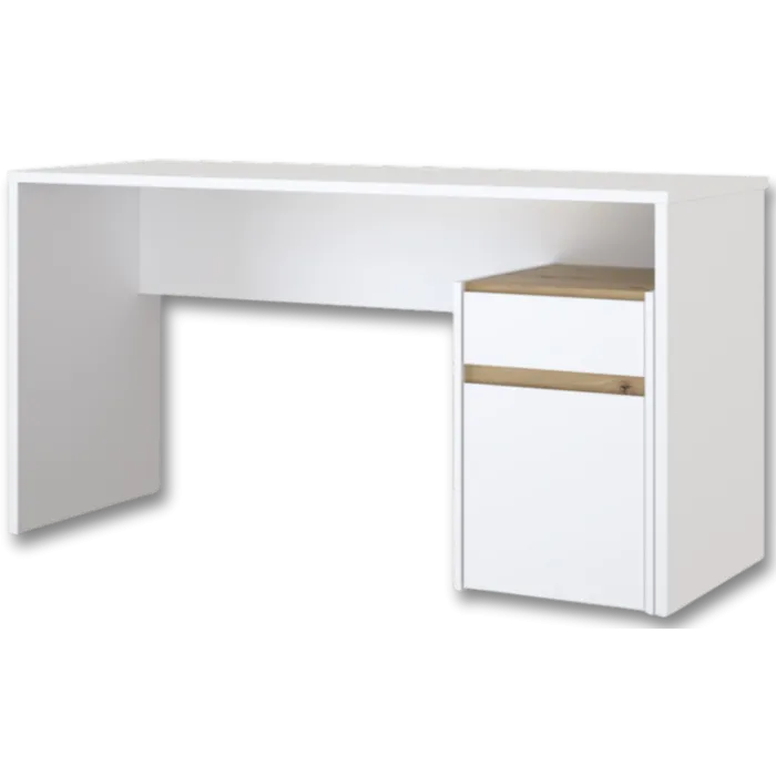 Bureau reversible Modultrick chêne artisan et blanc